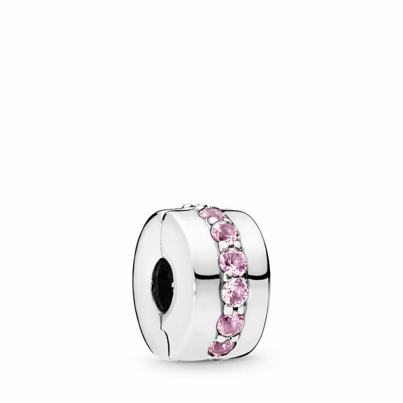 Pandora Shining Path Clip Charm - Sterling Silver/Pink/Cubic Zirconia - Canada | GM7843HA